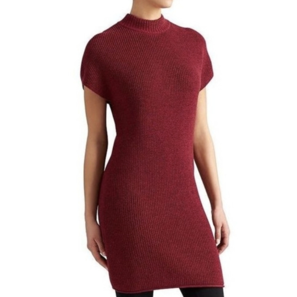 Athleta Pinewood Red Wool Knit Sweater Dress - Picture 1 of 9